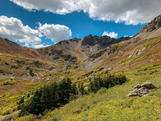 Looking West towards Pettingell Peak at Herman Gulch, Colorado. September, 2018.